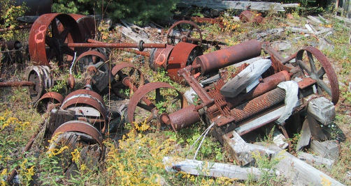 Various pulleys lying around